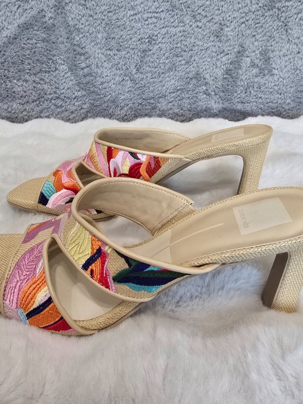 Dolce Vita Gitel Sandal Floral Multi Heeled Sandal Women's Sizes NEW Resort - Picture 10 of 12